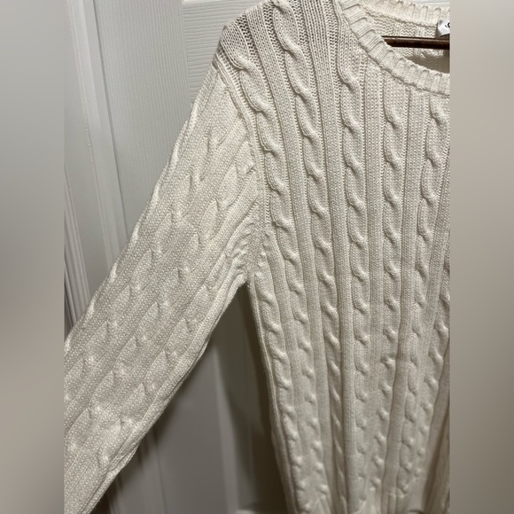 Lilly Pulitzer 100% Cotton Cable Knit Crewneck White Sweater Sz M - Picture 10 of 10